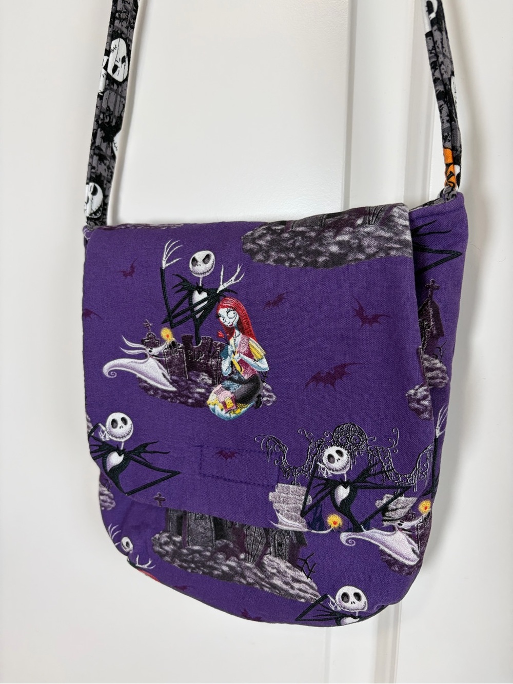 Handmade Nightmare Before Christmas Crossbody with Jack Skellington and Sally - Picture 2 of 7